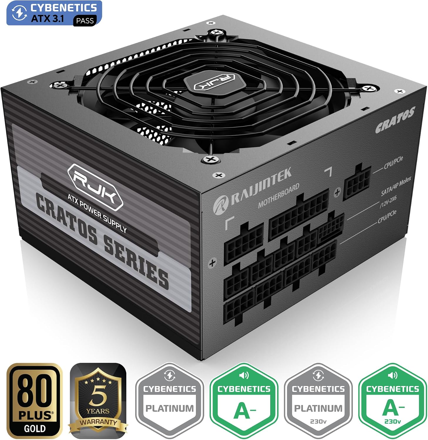 ALIMENTATORE RAIJINTEK CRATOS 1200 BLACK F.MODULARE ATX 3.1PCIE GEN 5.1 80+ GOLD